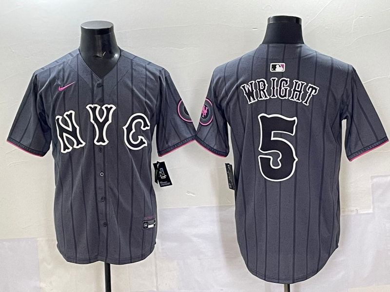 Men's New York Mets David Wright #5 Gray City Connect Limited Jersey